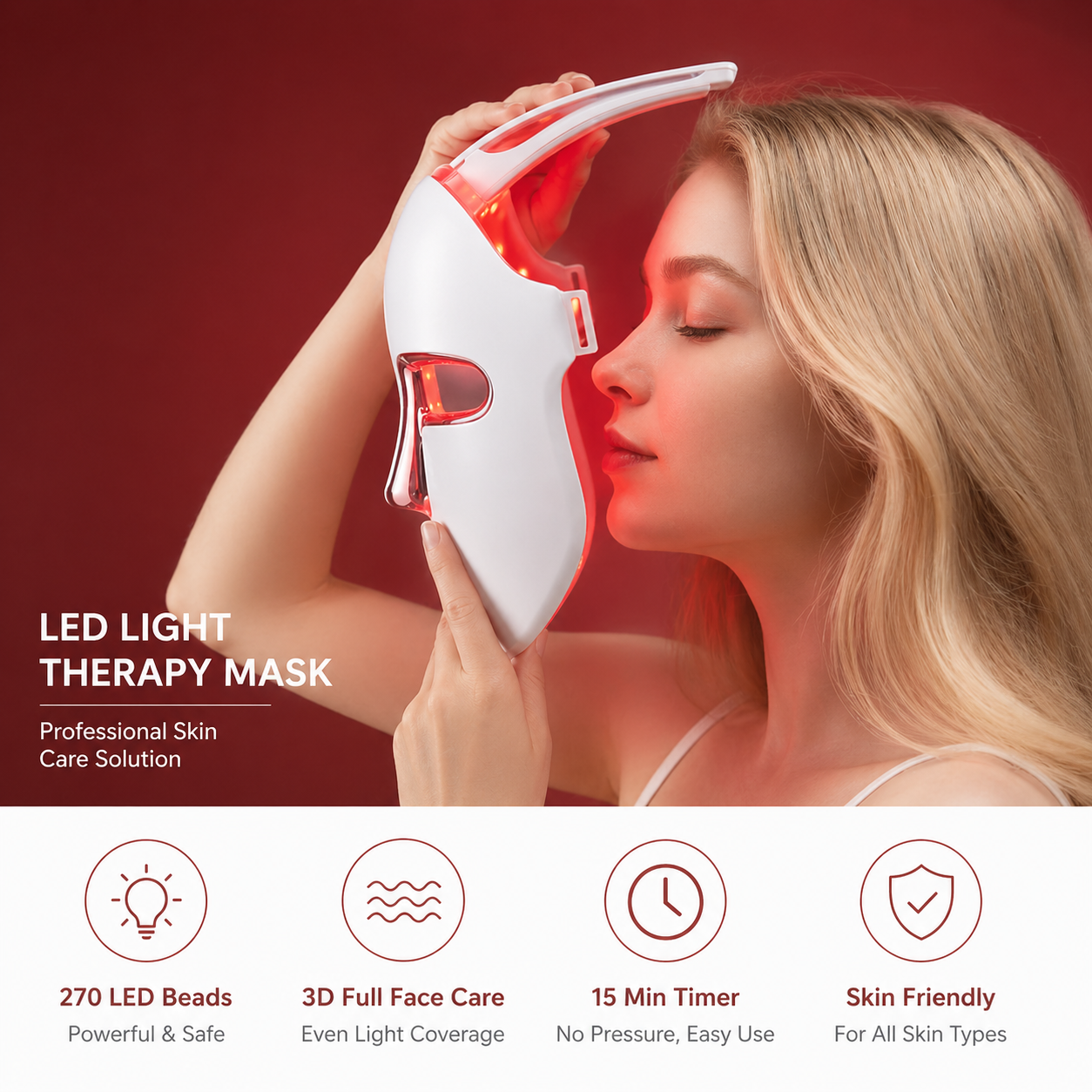 Skinwave Pro LED Gezichtsmasker – 7-in-1 Beauty & Herstel